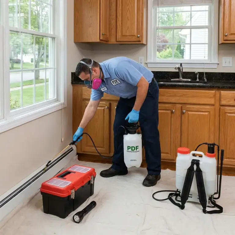 Professional emergency pest control service addressing an urgent pest concern in a residential setting