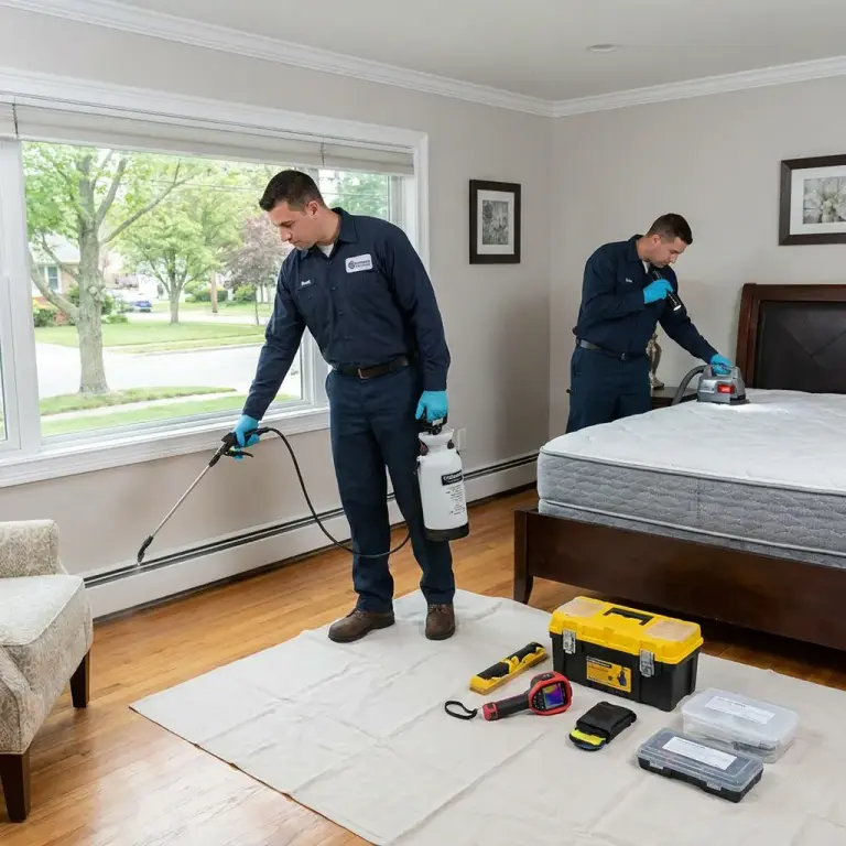 Professional ant and bedbug control service in a residential setting
