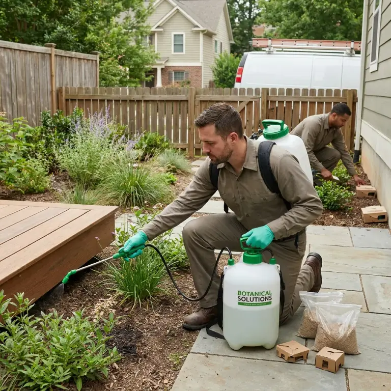 Professional eco-friendly pest treatment in a residential setting