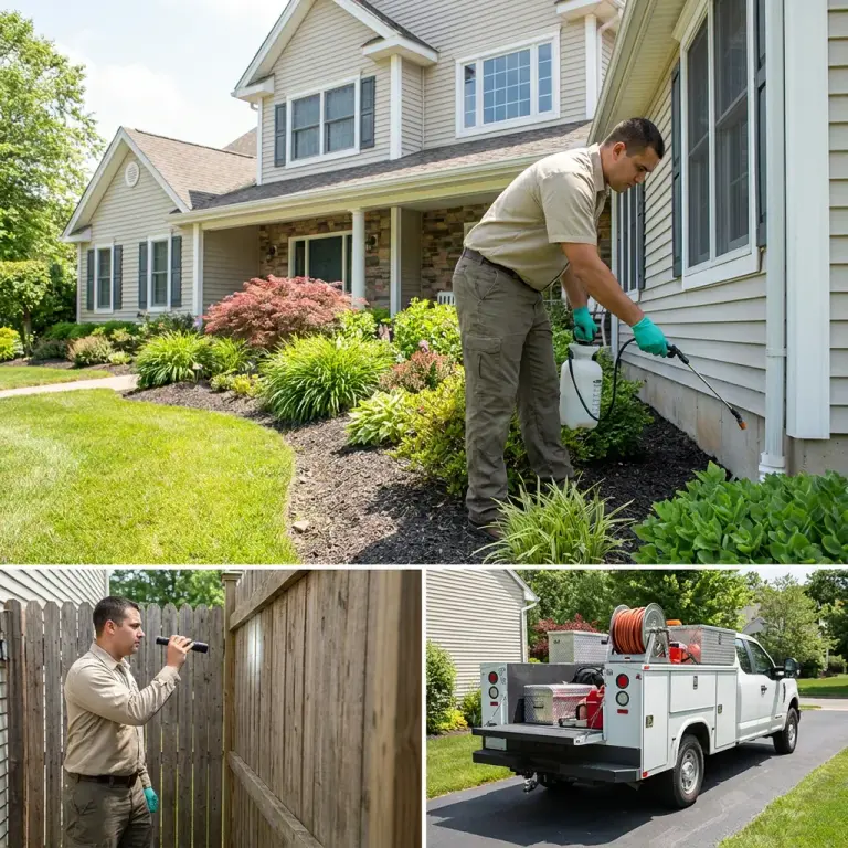Professional pest control treatment in a residential or commercial property
